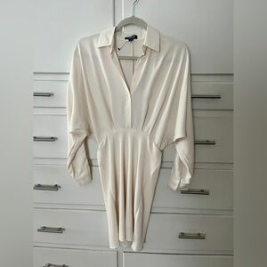 🆕 Express Portofino lined shirt dress in Cream size X small